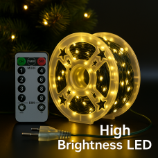 Гірлянда Роса 50 м / 500 LED Тепле світло, IP44, High-Brightness LED зелений дріт 