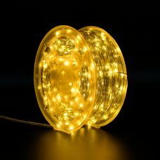 Гірлянда Роса Крапля 50 метрів 500 LED лампочок світлодіодна гірлянда в котушці мідний дріт 50 м 8 функцій + пульт Жовтий