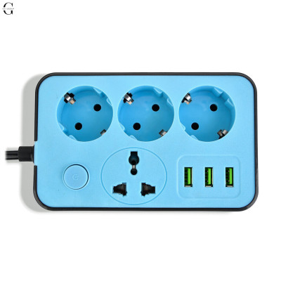 Сітковий фільтр Подовжувач з USB Тк-4 (4×220В+3×USB, Чорний 5m №1