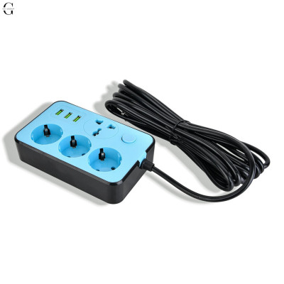 Сітковий фільтр Подовжувач з USB Тк-4 (4×220В+3×USB, Чорний 5m №2