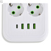 Підовжувач мережевий ТК-5 F06u 3м 6 розеток + 3USB + 1 Type-C, 2500Вт, білий, із захистом та кріпленням