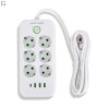 Підовжувач мережевий ТК-5 F06u 3м 6 розеток + 3USB + 1 Type-C, 2500Вт, білий, із захистом та кріпленням