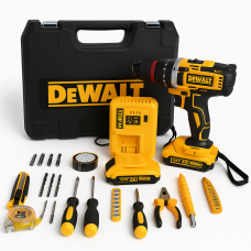 Шуруповерт ударний DeWALT 21V + 2 АКБ 2Ah + Металевий патрон 