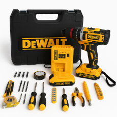 Шуруповерт ударний DeWALT 21V + 2 АКБ 2Ah + Металевий патрон 
