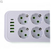 Мережевий фільтр Подовжувач USB ТК-13 (10×220В+4×USB+1×Type-C), F26u, Білий, 3 м