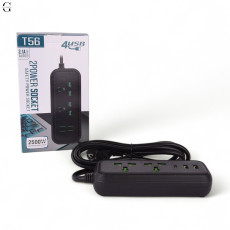 Сітковий фільтр Подовжувач з USB Т-56 (2×220В+2×USB+1×Type-C),2m