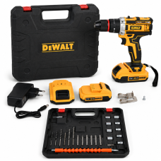 Шуруповерт DeWALT 21V Безщітковий + 2 АКБ 20Ah + Металевий патрон + Набір інструментів 