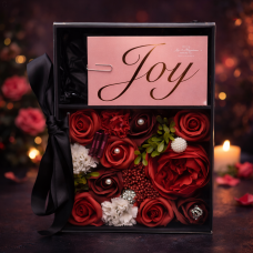Романтический набор мыльных роз "Red Rose Joy Box" в подарочном боксе