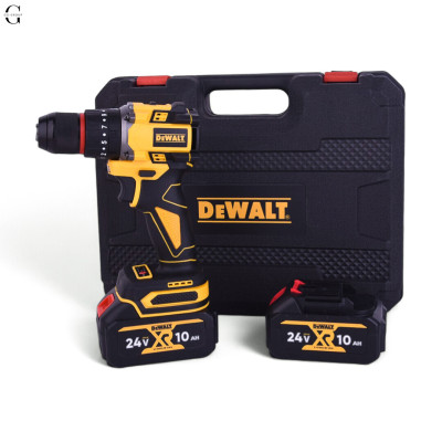 Шуруповерт DeWALT 24V Безщітковий + 2 АКБ 10Ah + Металевий патрон + Набір інструментів  №0