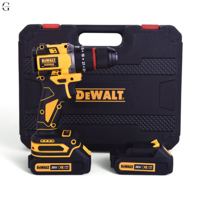 Шуруповерт DeWALT 36V Безщітковий + 2 АКБ 2Ah + Металевий патрон + Набір інструментів  №0