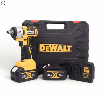DeWALT гайковерт аккумуляторный 36V бесщеточный с кейсом, 2x5Ah аккумуляторами и набором насадок. №2