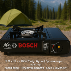 Портативная туристическая газовая плита BOSCH с пластиковым кейсом