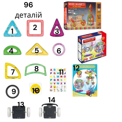 Магнітний конструктор Magnit /Magical/LIMO TOY 96 деталей  №4
