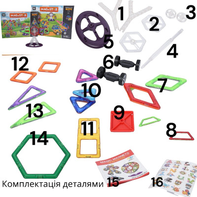 Магнітний конструктор Magical Magnet деталей 144 №3