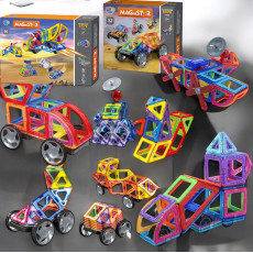 Магнітний,  конструктор транспорт, 128 деталей Magnit/Magical/LIMO TOY