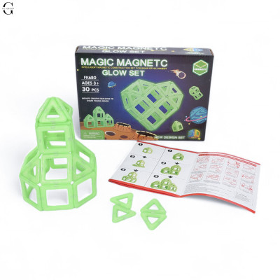 Магнітний конструктор Magical Magnet деталей 30 світяться в темряві  №0