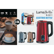 Електричний чайник LumaBella B-3011 2.5 л, 1500 Вт, нержавіюча сталь, підтримка температури, захист від перегріву