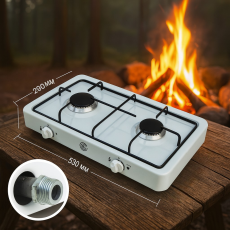 Плита газова настільна SET USTU, 2 конфорки, портативна, без кришки, для кемпінгу, Туреччина