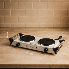 Плита електрична Star Chef St-8200A 1500Вт з 2 конфорками, настільна, з терморегулятором для дому та дачі