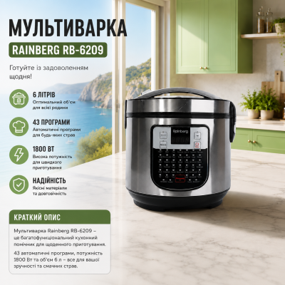 Мультиварка  RB-6209 6л 43 програм №0