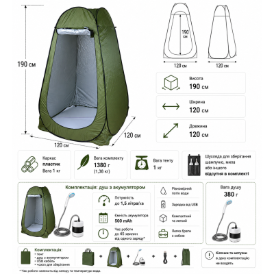 Автономный душевой комплекс CampFlow Tactical – максимум комфорта на природе №0
