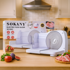Електричний слайсер Sokany SK-23001 150Вт з регулюванням товщини та сталевим лезом 17 см