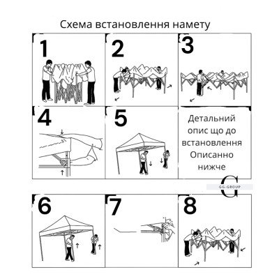 Розсувний Шатер 3х3 БІЛИЙ  №3