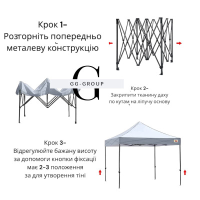 Розсувний Шатер 3х3 БІЛИЙ  №2