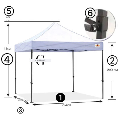 Розсувний Шатер 3х3 БІЛИЙ  №0
