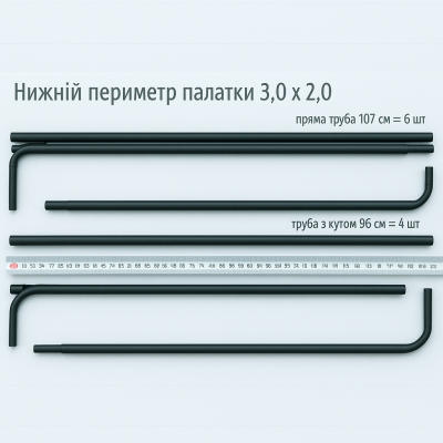 Торгова палатка 3×2 м з тентом і трубчастим каркасом, брендування під замовлення, №2