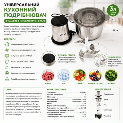 Кухонный металлический измельчитель мясорубки блендер №0