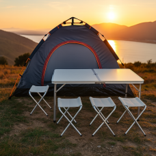 Намет автоматичний 2-4-місний 2х2м /+стіл кемпінговий+ стільці