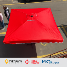 Парасолька Munsen 3×3 м з вітровим клапаном і УФ-захистом, нейлон, металева конструкція Червона 
