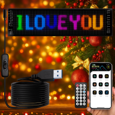Гнучка LED-вивіска 19×89 см для реклами, авто та інтер’єру, керування Bluetooth