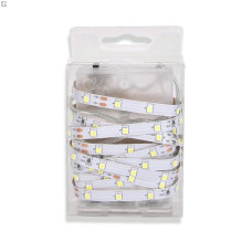 Світлодіодна LED-стрічка 2,3 м на 3 AA батарейках, холодне біле світіння.