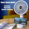 Акумуляторний вентилятор з прищіпкою, 5 швидкостей, 3 режими світла, USB Type-C, 1200мАч