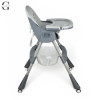 Стульчик для кормления BAMBI M 5722 Gray, регулируемый, съемный столик, 5-точечный ремень, колеса, экокожа