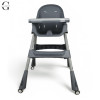 Стульчик для кормления BAMBI M 5722 Gray, регулируемый, съемный столик, 5-точечный ремень, колеса, экокожа