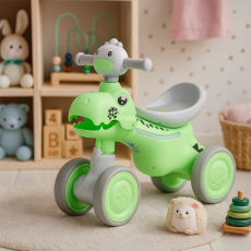 Каталка-толокарь BAMBI M6025E-5 с музыкой, подсветкой корпуса и подвижным динозавром для детей от 1 года.