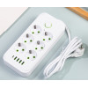 Підовжувач мережевий Тк-7 5 м (6×220В+4×USB+1×Type-C), F06u, 2500Вт, білий, із захистом та кріпленням