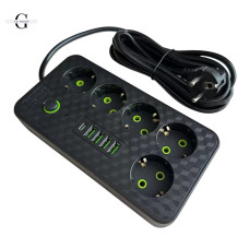 Мережевий фільтр Подовжувач з USB / Переноска-розетка 2500Вт, 3м, HG-2505