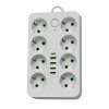 Сетевой фильтр Удлинитель USB ТК-11 (8×220В + 4×USB + 1×Type-C), F16u, Белый, 5 м