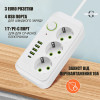Сетевой фильтр Удлинитель USB ТК-3 (3×220В + 4×USB + 1×Type-C), F09u, Белый, 5 м