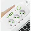 Сетевой фильтр Удлинитель USB ТК-3 (3×220В + 4×USB + 1×Type-C), F09u, Белый, 5 м