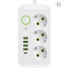 Сетевой фильтр Удлинитель USB ТК-3 (3×220В + 4×USB + 1×Type-C), F09u, Белый, 5 м