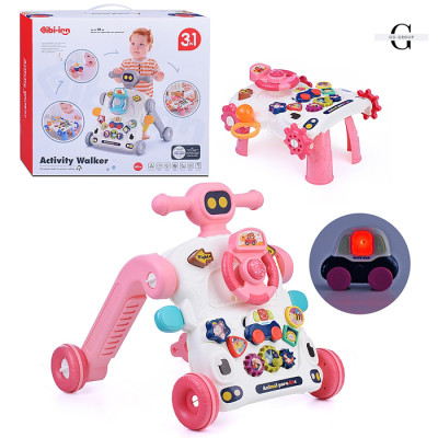 Детская каталка-ходунки 6043-6044 с игровой панелью, световыми и музыкальными эффектами, толокар, развивающий центр 3 в 1 №0