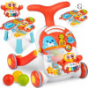 Детская каталка-ходунки 2в1 Limo Toy HB 0008 AB с баскетбольным кольцом, игровым столиком, бизибордом и музыкальным пианино