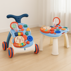 Дитячі каталка-ходунки LimoToy 2в1 HB 0049, ігровий центр, музична панель, баскетбольне кільце
