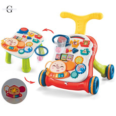 Детские каталка-ходунки LimoToy 2в1 HB 0048, игровой центр, музыкальная панель, баскетбольное кольцо