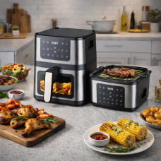 Аэрофритюрница + Гриль 2в1 DOMOTEC MS-3225 7л 3800W без масла, быстрое приготовление